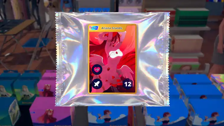 An Ultra-rarity Arcanis card revealed from a foil booster pack